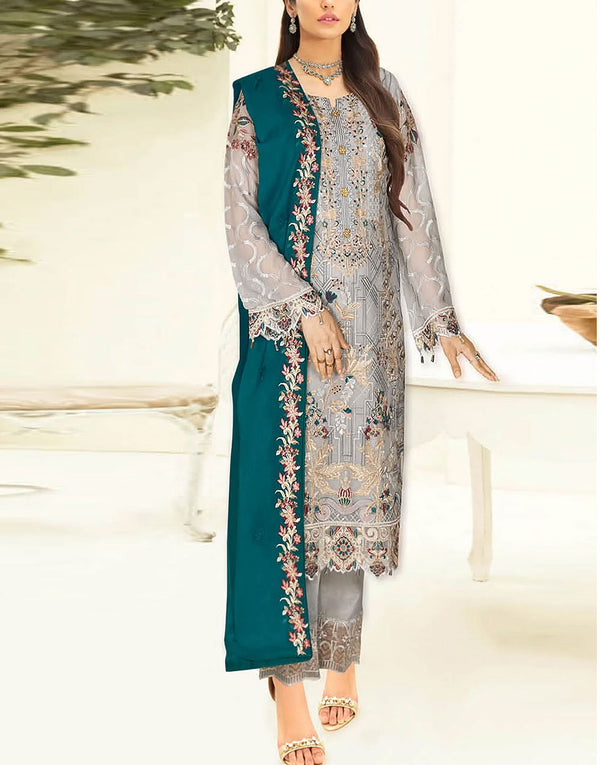 Luxury Handwork & Embroidered Organza Party Dress (Same As Original)