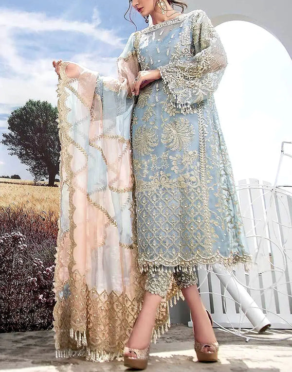 Adorable Heavy Embroidered Organza Dress - Ideal for Party & Wedding