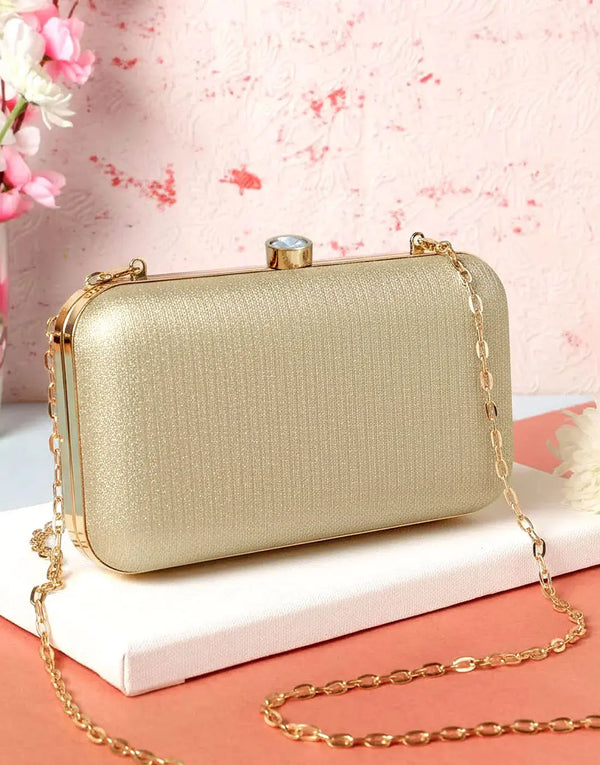 Glittering Golden Clutch Bag for Party & Formal Events