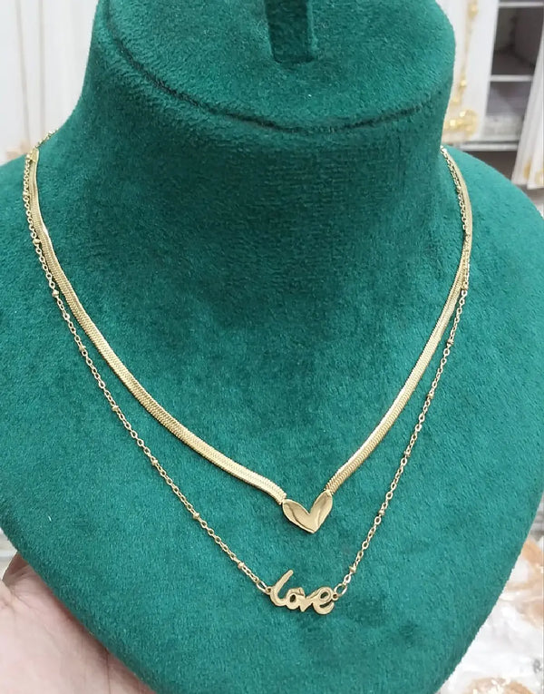 Romantic Gold Plated Heart Charm Pendant in Stainless Steel Finish