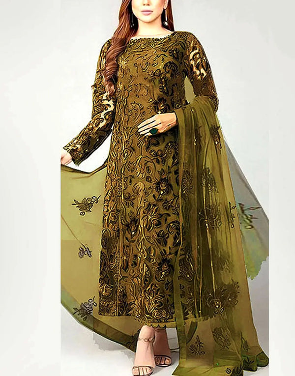Premium Heavy Embroidered Dhanak Winter Dress with Dhanak Shawl