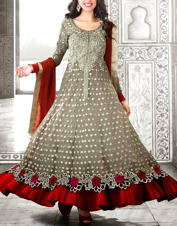Indian Embroidered Chiffon Frock