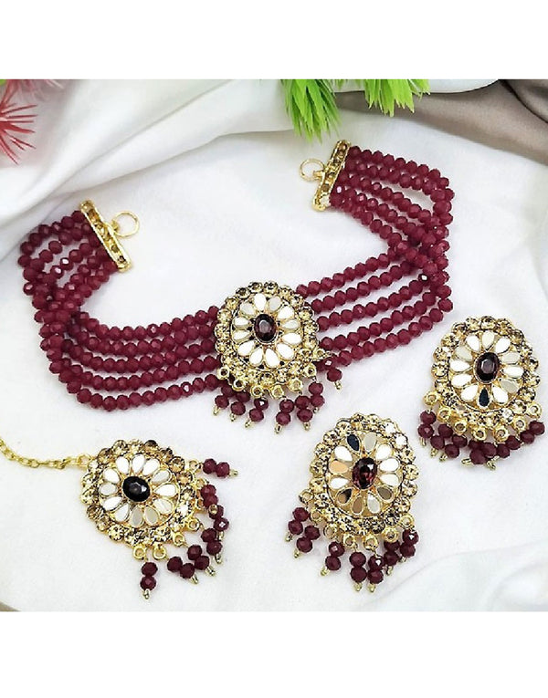 Indian Farshiya Choker Set with Tika