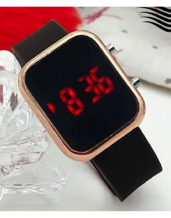 LED Rubber Strap Watch for Kids - Black