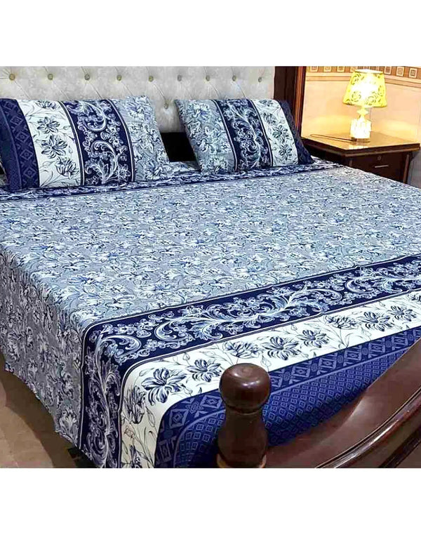 China Cotton King Size Bed Sheet Set with 2 Pillow Covers
