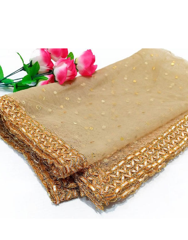 Gota Lace Net Dupatta - Skin
