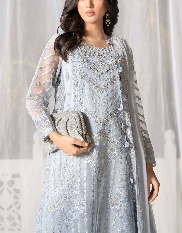 Maria B Embroidered 3 Piece Organza Formal Dress | SF-EF24-29