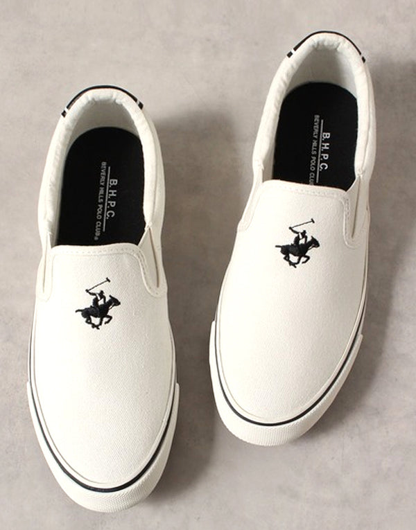 Mens Off White Canvas Slip-on Shoes