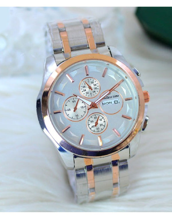Endless Time Men's Day & Date Chain Watch - Two Tone