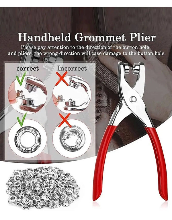 Metal Snap Button & Grommet Plier Set – Fabric Press Tool Kit