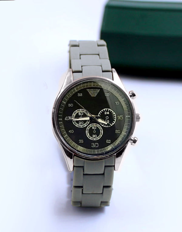 Stylish Rubber Chain Watch for Girls - Grey