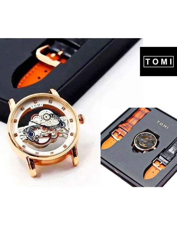 Original Tomi Face Gear Men's Watch with 2 Leather Strap + Box