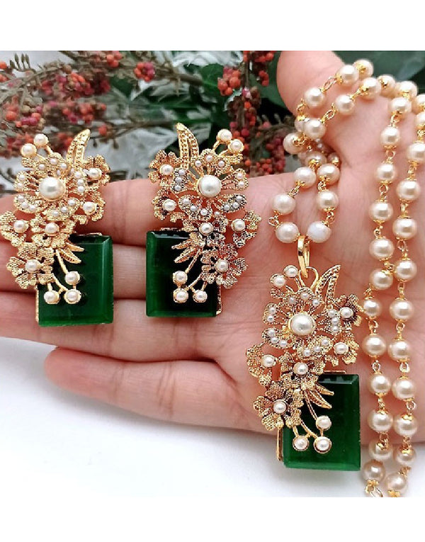 Turkish Gold Polish Jewelry Set with Earrings