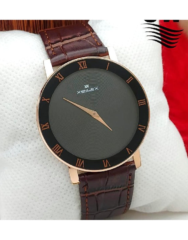 Xenlex Leather Strap Men's Dress Watch