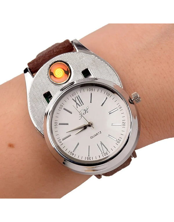 USB Flameless Cigarette Lighter Watch